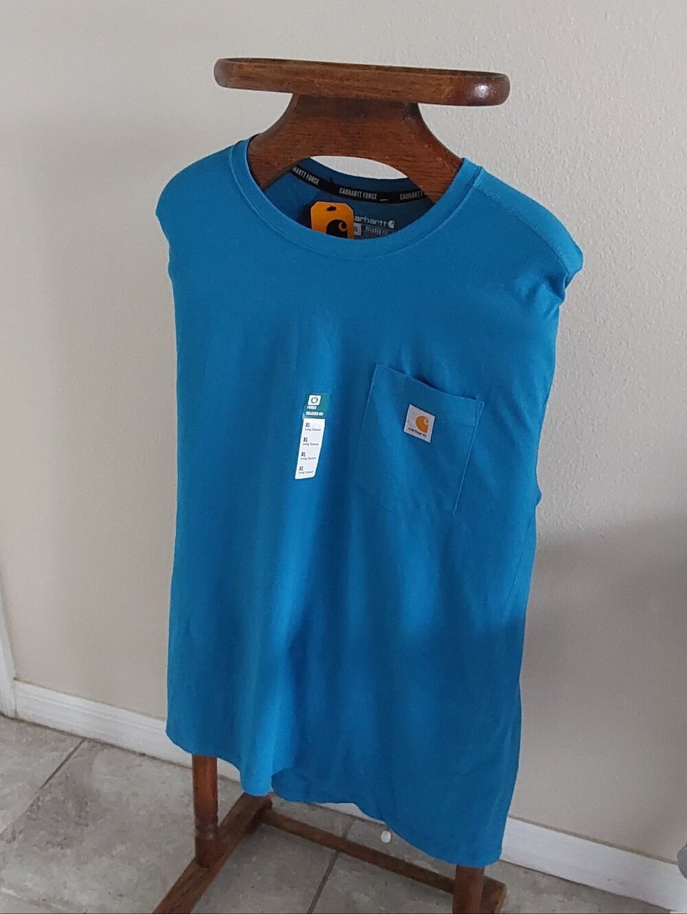 Carhartt  Force Men’s Turquoise Blue Pocket Long Sleeves Shirt Size Xlarge